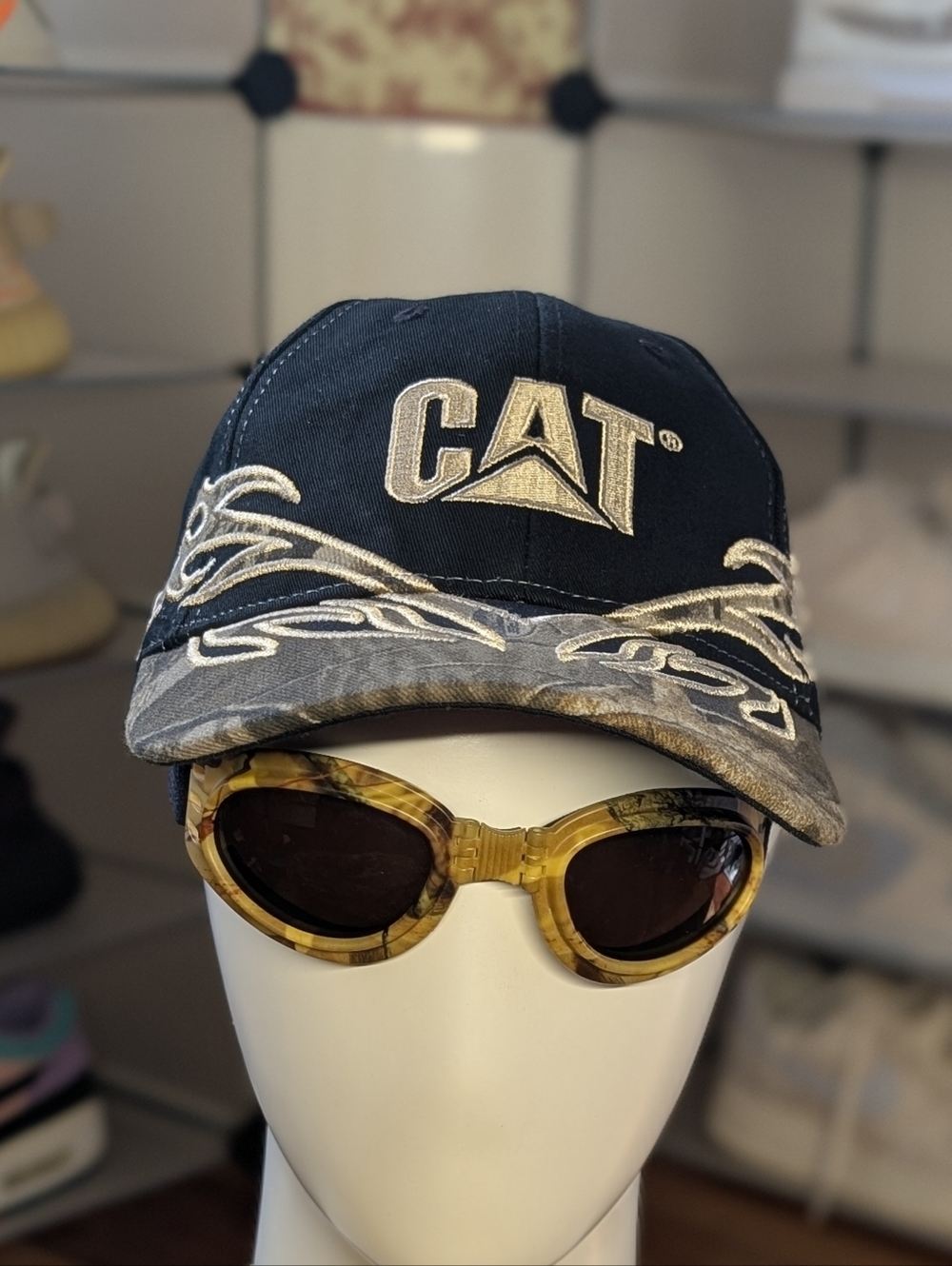 CAT Vintage Camo Flames Hat (OS)